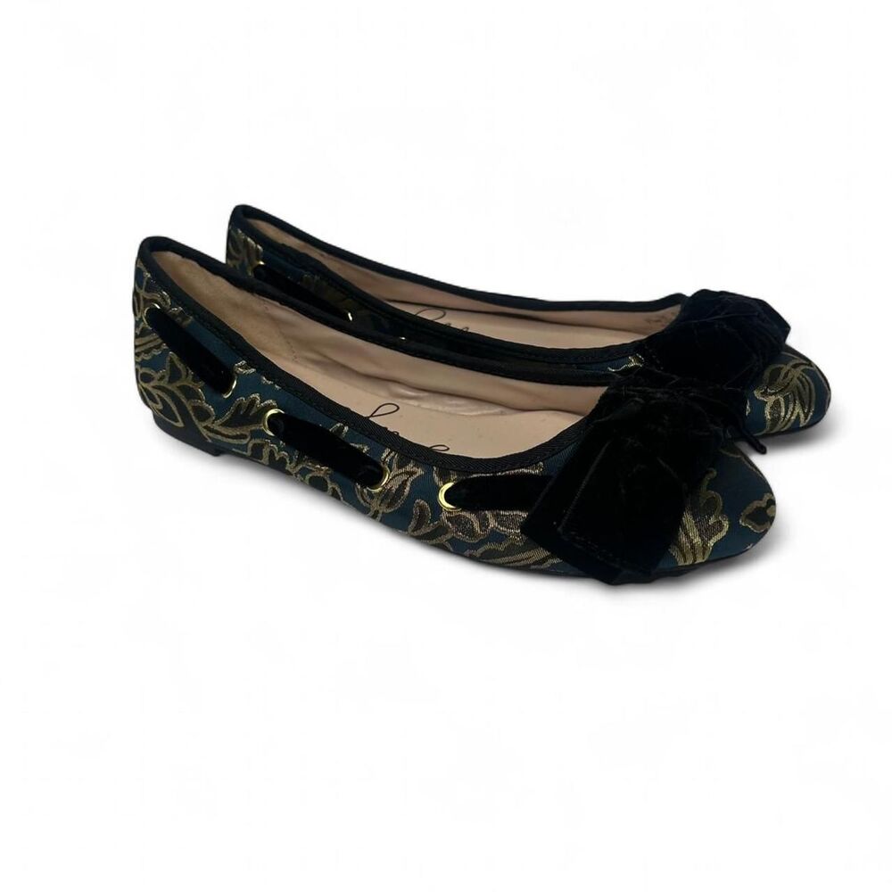 New Libby Edelman ballet flats. . Size 7.5 teal and gold brocade pattern - Picture 4 of 6
